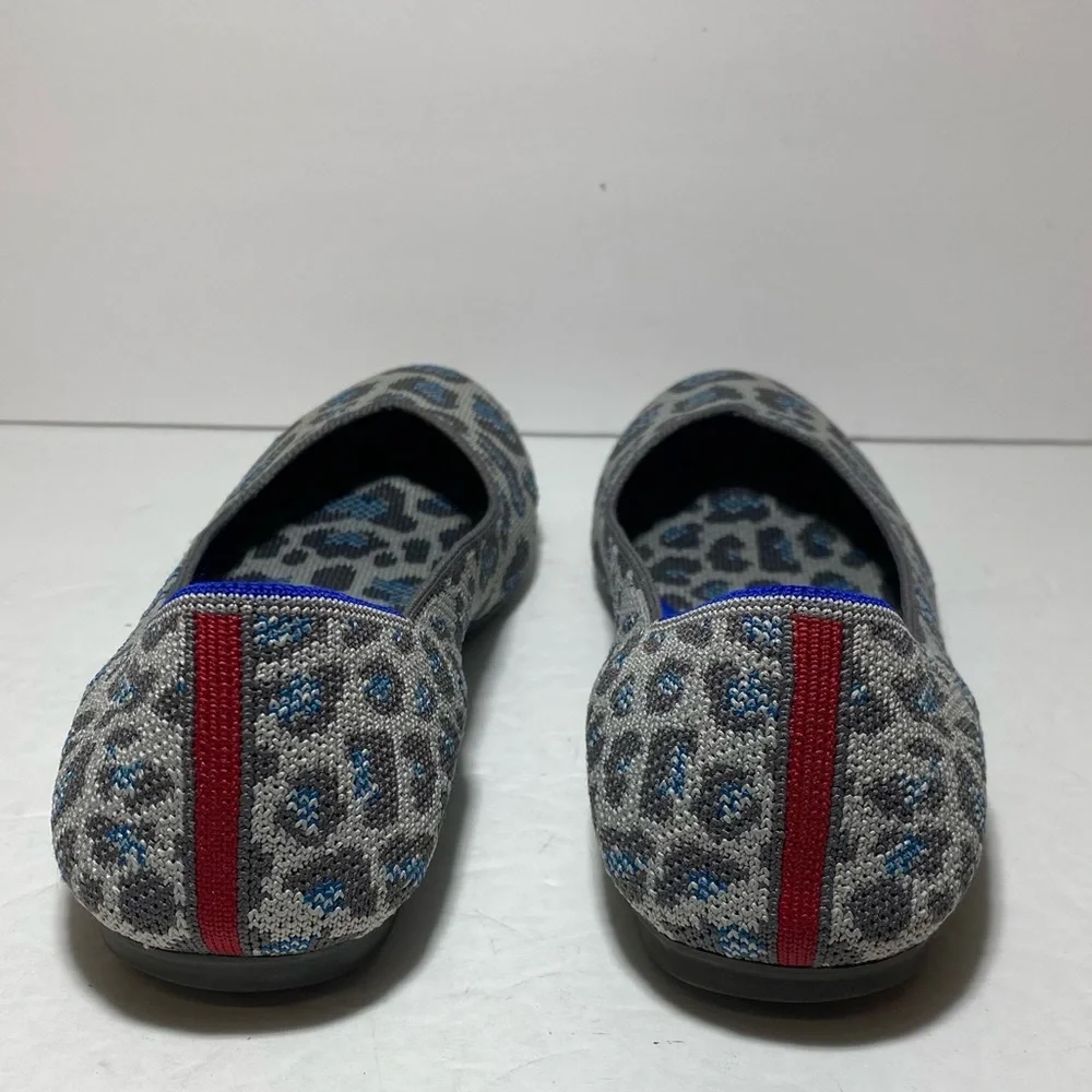 Rothy's The Flat In Gray Leopard Spotted Retired Print Size 8 Ballet Flat